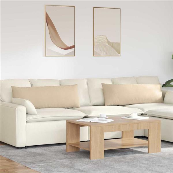 Grote foto vidaxl sofa kussens 2 stuks cr me 120 x 40 cm stof huis en inrichting woningdecoratie