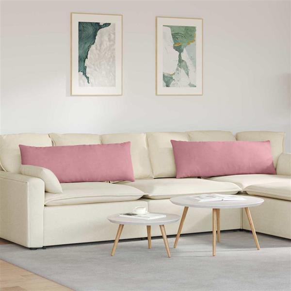 Grote foto vidaxl sofa kussens 2 stuks roze 120 x 40 cm cordstof huis en inrichting woningdecoratie