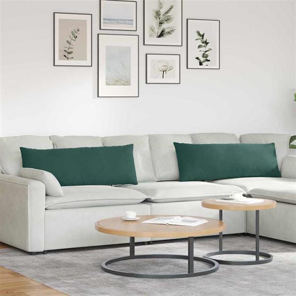 Grote foto vidaxl sofa kussens 2 stuks donkergroen 120 x 40 cm cordstof huis en inrichting woningdecoratie
