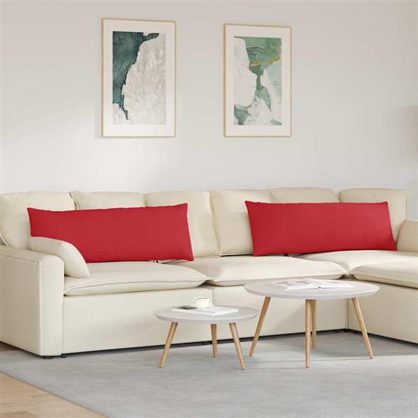 Grote foto vidaxl sofa kussens 2 stuks rood 120 x 40 cm stof huis en inrichting woningdecoratie