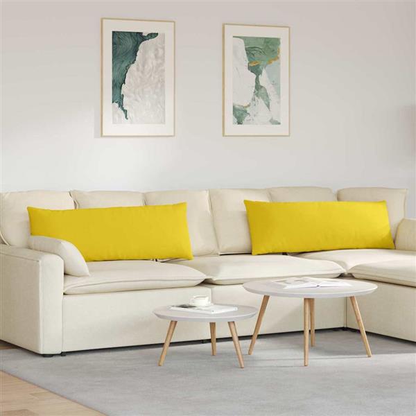 Grote foto vidaxl sofa kussens 2 stuks lichtgeel 120 x 40 cm stof huis en inrichting woningdecoratie