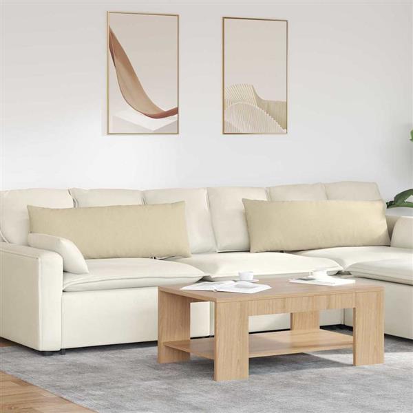 Grote foto vidaxl sofa kussens 2 stuks cr me 120 x 40 cm stof huis en inrichting woningdecoratie
