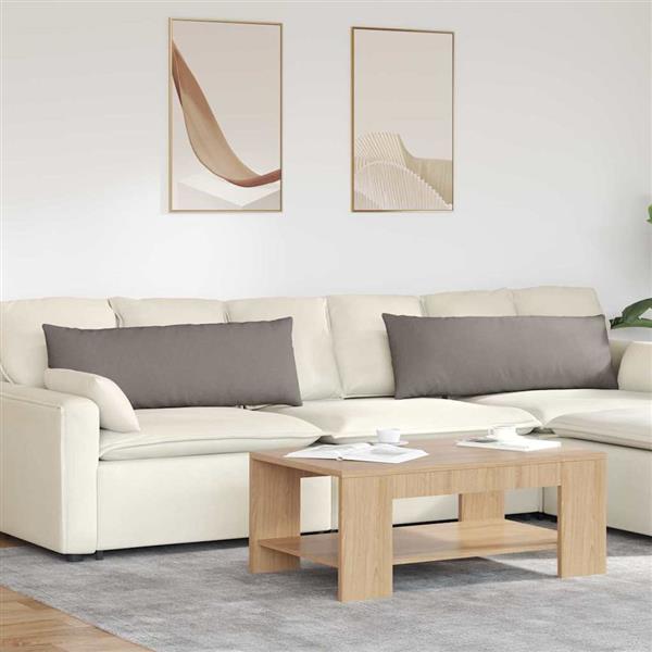 Grote foto vidaxl sofa kussens 2 stuks taupe 120 x 40 cm stof huis en inrichting woningdecoratie