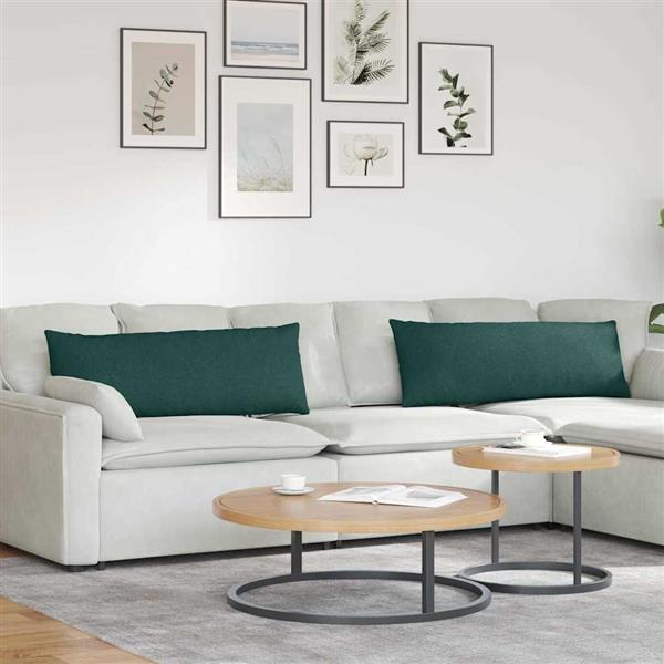 Grote foto vidaxl sofa kussens 2 stuks donkergroen 120 x 40 cm stof huis en inrichting woningdecoratie