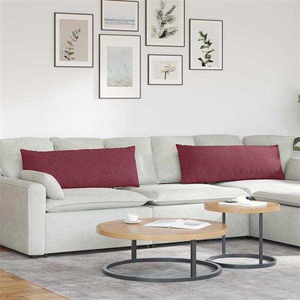 Grote foto vidaxl sofa kussens 2 stuks wijnrood 120 x 40 cm stof huis en inrichting woningdecoratie