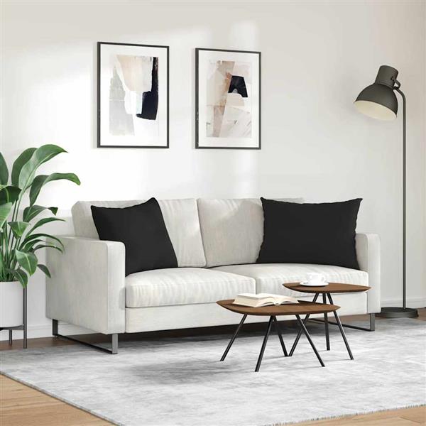 Grote foto vidaxl sofa kussens 2 stuks zwart 70 x 50 cm stof huis en inrichting woningdecoratie