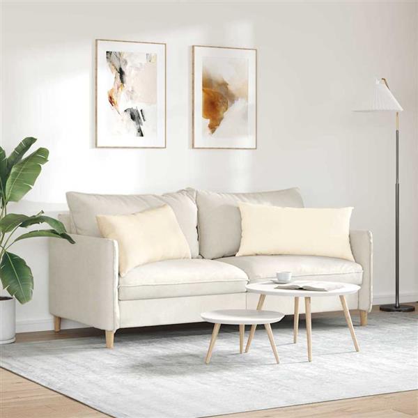 Grote foto vidaxl sofa kussens 2 stuks cr me 80 x 40 cm cordstof huis en inrichting woningdecoratie