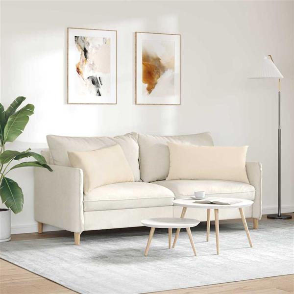 Grote foto vidaxl sofa kussens 2 stuks beige 80 x 40 cm stof huis en inrichting woningdecoratie