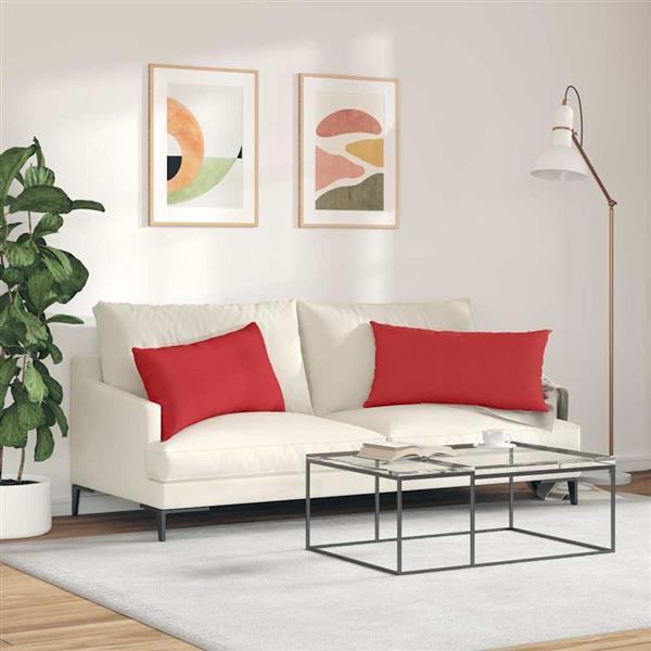 Grote foto vidaxl sofa kussens 2 stuks rood 80 x 40 cm stof huis en inrichting woningdecoratie