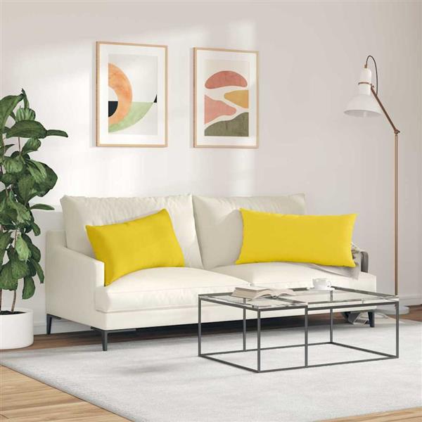 Grote foto vidaxl sofa kussens 2 stuks lichtgeel 80 x 40 cm stof huis en inrichting woningdecoratie