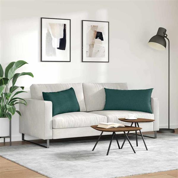 Grote foto vidaxl sofa kussens 2 stuks donkergroen 80 x 40 cm stof huis en inrichting woningdecoratie
