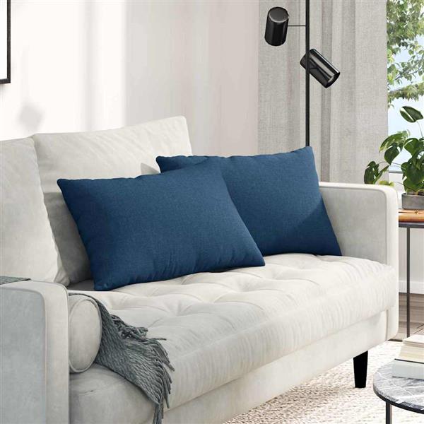 Grote foto vidaxl sofa kussens 2 stuks blauw 60 x 40 cm stof huis en inrichting woningdecoratie