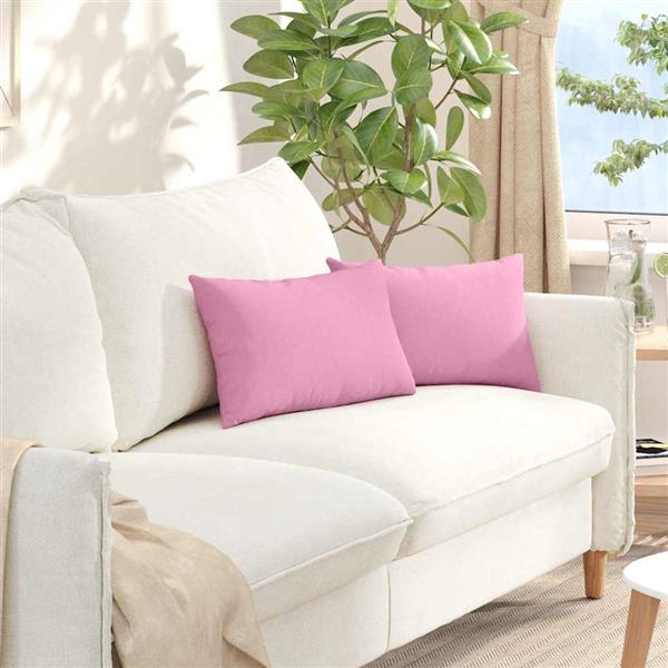 Grote foto vidaxl sofa kussens 2 stuks roze 50 x 30 cm stof huis en inrichting woningdecoratie