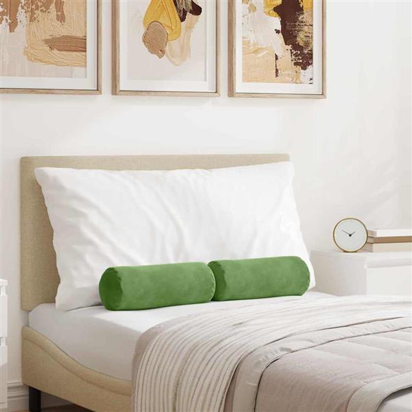 Grote foto vidaxl bolster kussens 2 stuks lichtgroen 15 x 40 cm cordstof huis en inrichting woningdecoratie