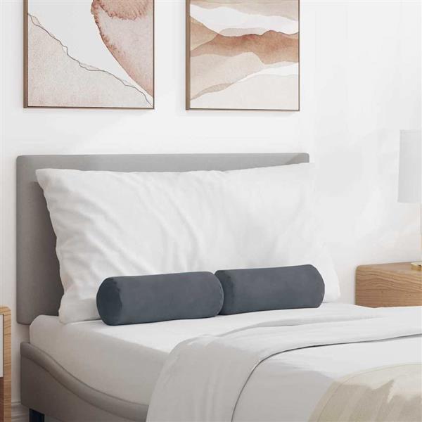 Grote foto vidaxl bolster kussens 2 stuks donkergrijs 15 x 40 cm cordstof huis en inrichting woningdecoratie