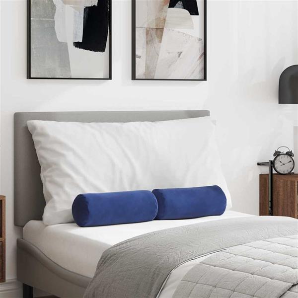 Grote foto vidaxl bolster kussens 2 stuks politieblauw 15 x 40 cm cordstof huis en inrichting woningdecoratie