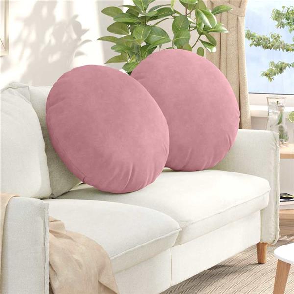 Grote foto vidaxl zitkussens 2 stuks roze 40 x 13 cm fluweel huis en inrichting woningdecoratie