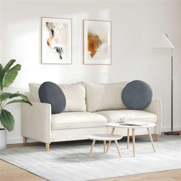 Grote foto vidaxl zitkussens 2 stuks donkergrijs 40 x 13 cm fluweel huis en inrichting woningdecoratie