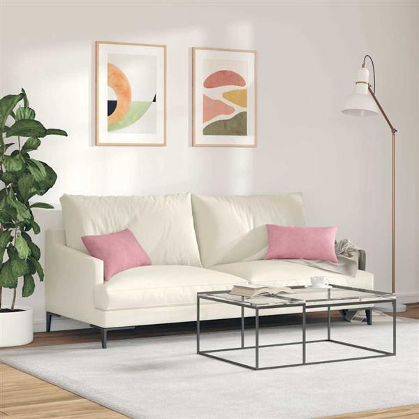 Grote foto vidaxl sofa kussens 2 stuks roze 50 x 30 cm cordstof huis en inrichting woningdecoratie