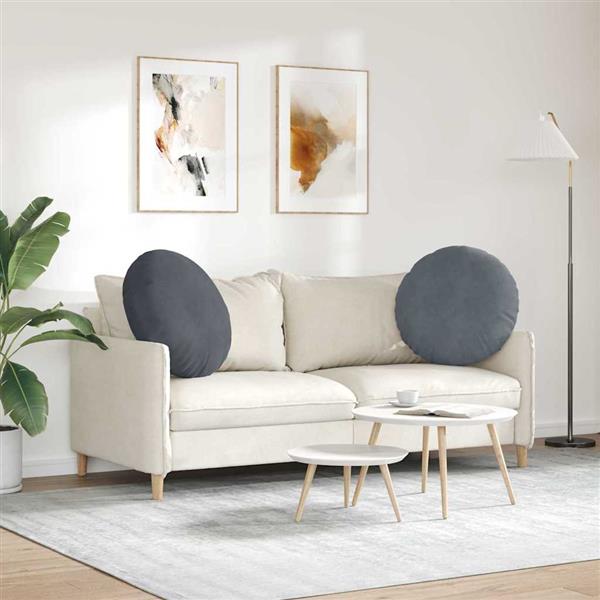 Grote foto vidaxl zitkussens 2 stuks donkergrijs 40 x 13 cm fluweel huis en inrichting woningdecoratie