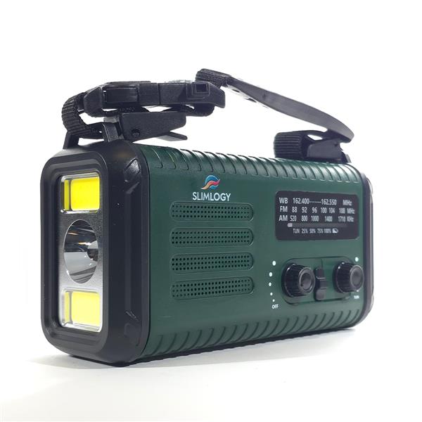 Grote foto slimlogy r3 pro solar noodradio zaklamp 20.000 mah powerbank met crank zonnepaneel telecommunicatie batterijen en accu