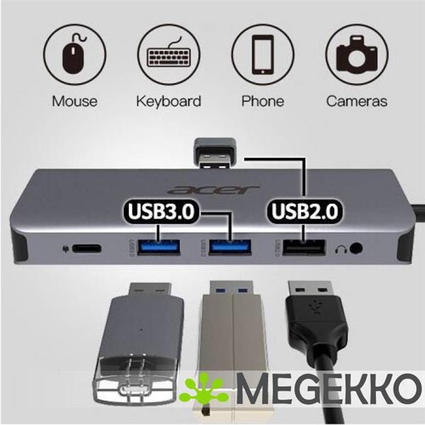 Grote foto acer hp.dscab.009 usb 3.2 gen 1 type c docking station computers en software overige computers en software