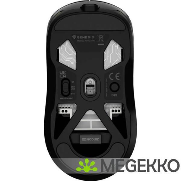 Grote foto genesis nmg 2193 gaming muis ambidextrous bluetooth usb type c zwart computers en software overige computers en software