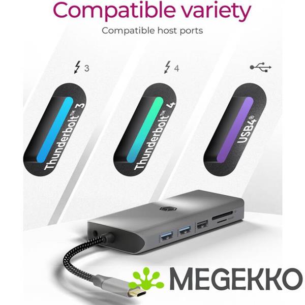 Grote foto icy box ib dk4061 cpd bedraad usb 3.2 gen 1 3.1 gen 1 type c grijs computers en software overige computers en software