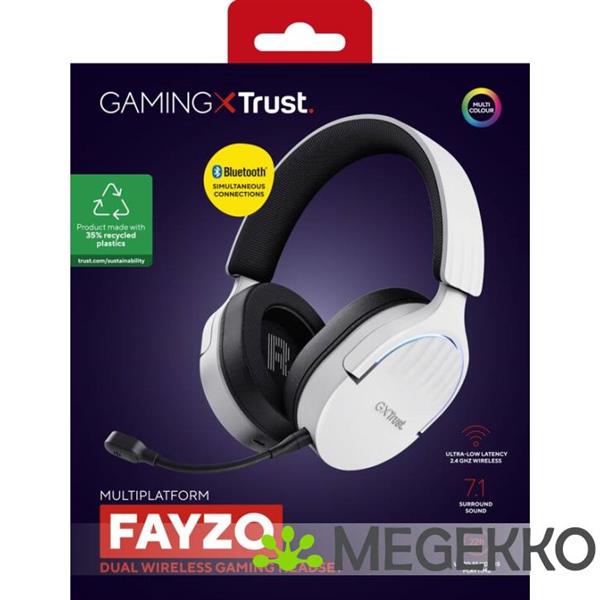 Grote foto trust gxt 491w fayzo draadloos rgb wit audio tv en foto koptelefoons