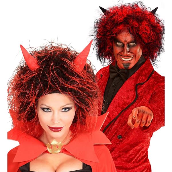 Grote foto halloween pruik rood duivel kort haar verzamelen overige verzamelingen