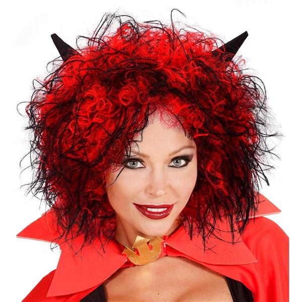 Grote foto halloween pruik rood duivel kort haar verzamelen overige verzamelingen