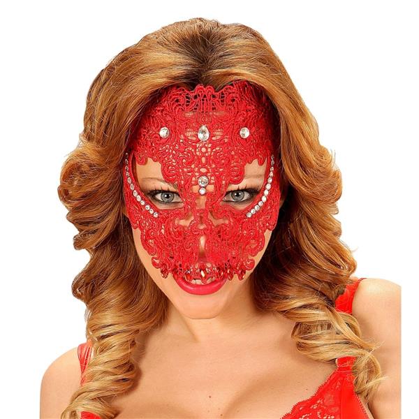 Grote foto rode masker met kant verzamelen overige verzamelingen