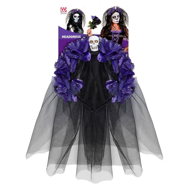 Grote foto halloween haarband zwart paars sluier verzamelen overige verzamelingen