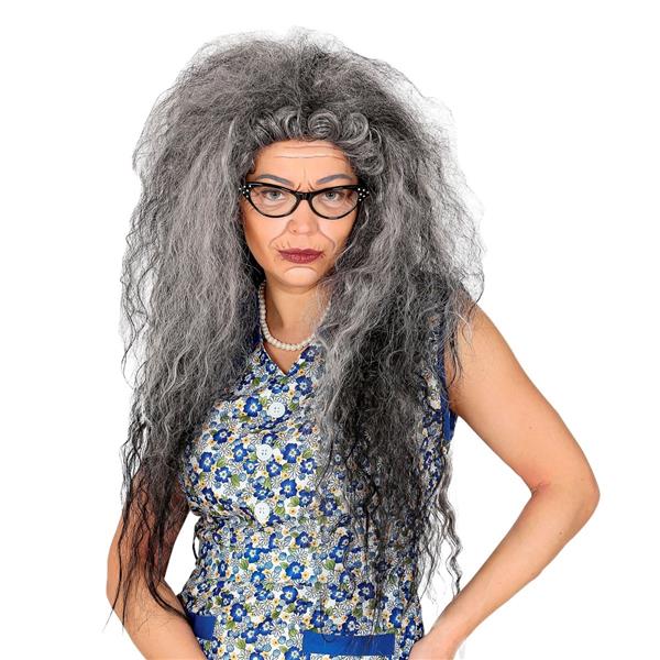 Grote foto halloween pruik grijs dames heks verzamelen overige verzamelingen