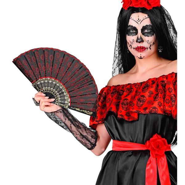 Grote foto spaanse waaier rood zwart verzamelen overige verzamelingen