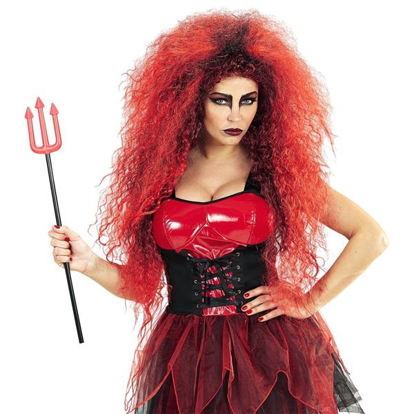 Grote foto halloween pruik rood wilde duivel verzamelen overige verzamelingen