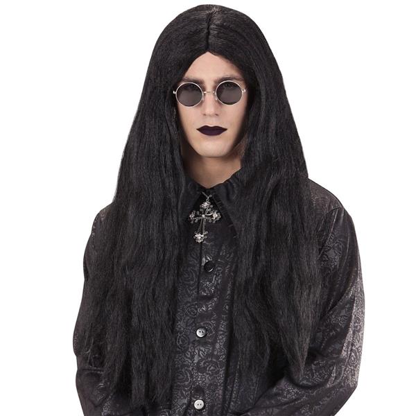 Grote foto halloween pruik zwart lang haar vampier verzamelen overige verzamelingen