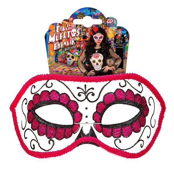 Grote foto dia de los muertos oogmasker roze verzamelen overige verzamelingen