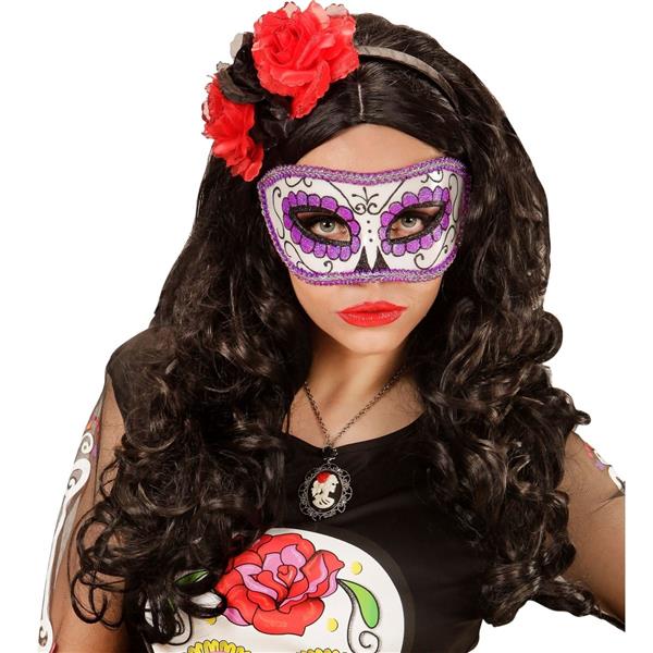 Grote foto dia de los muertos oogmasker paars verzamelen overige verzamelingen