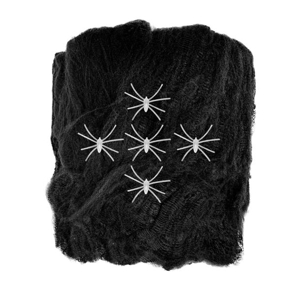 Grote foto halloween spinnenweb zwart met 5 spinnen 100gr verzamelen overige verzamelingen