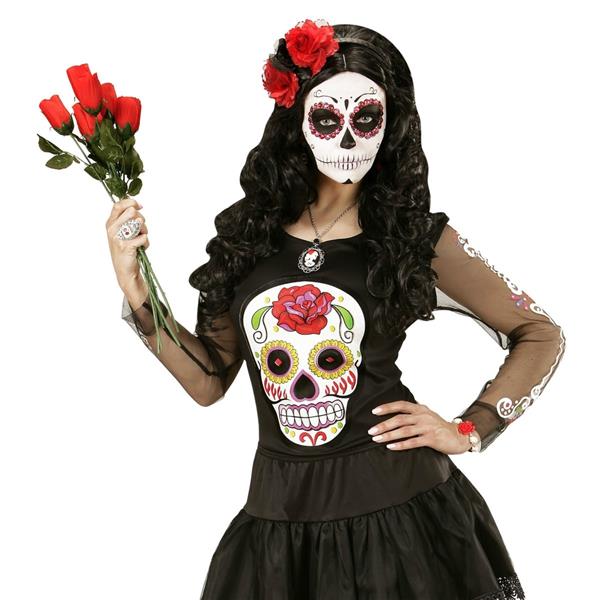 Grote foto halloween ketting schedel en roos verzamelen overige verzamelingen