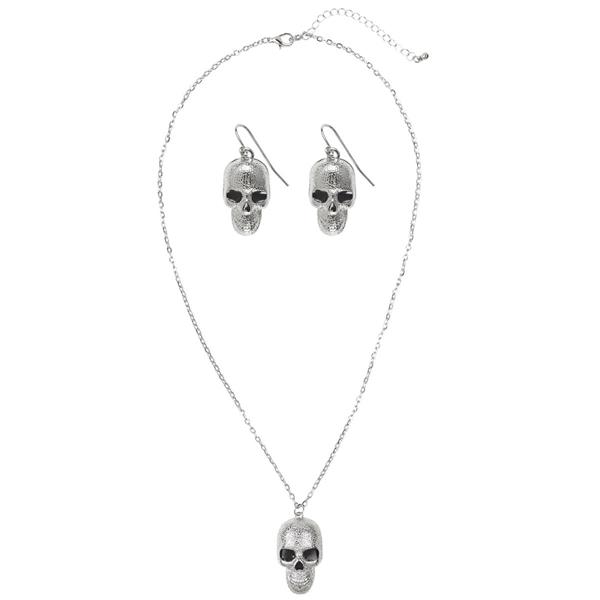 Grote foto halloween accessoireset zilver doodshoofd 3 delig verzamelen overige verzamelingen