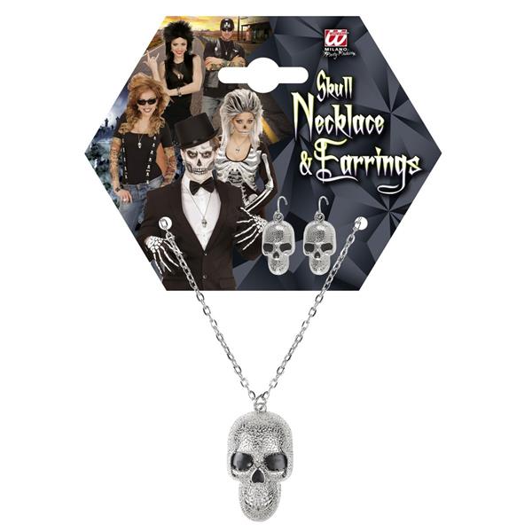 Grote foto halloween accessoireset zilver doodshoofd 3 delig verzamelen overige verzamelingen