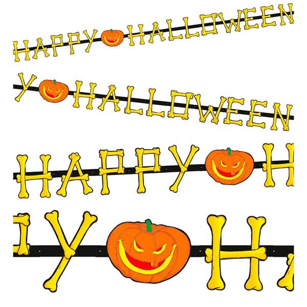 Grote foto halloween slinger pompoen 2m verzamelen overige verzamelingen