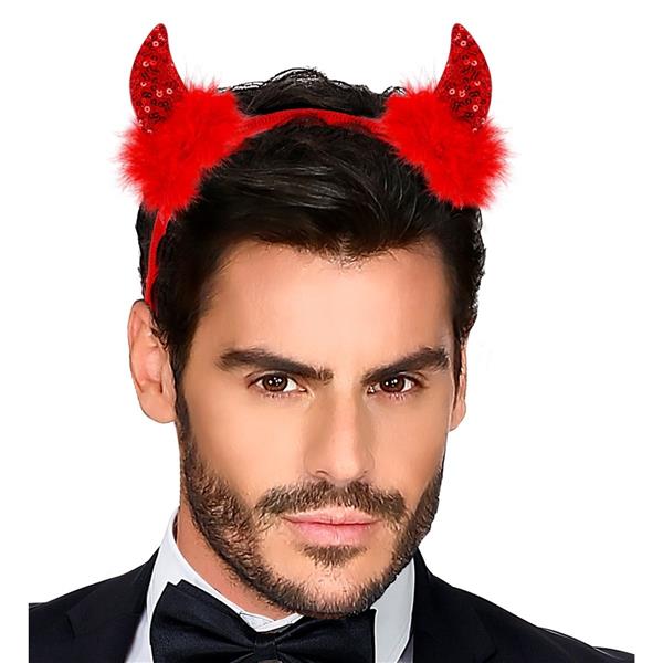 Grote foto halloween haarband rood duivel glitters verzamelen overige verzamelingen