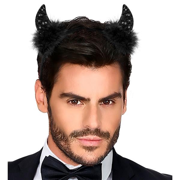 Grote foto halloween haarband zwart duivel glitter verzamelen overige verzamelingen