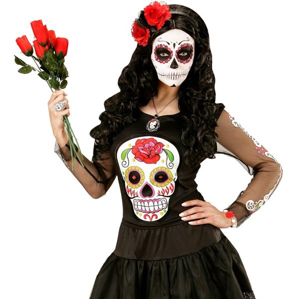 Grote foto dia de los muertos shirt zwart wit dames verzamelen overige verzamelingen