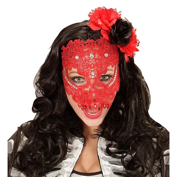 Grote foto rode masker met kant verzamelen overige verzamelingen