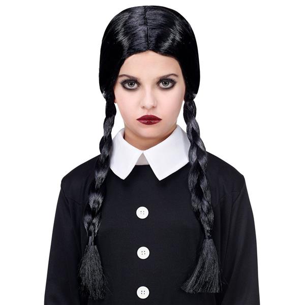 Grote foto wednesday pruik kind met vlechten verzamelen overige verzamelingen