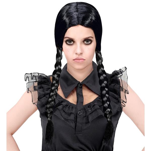 Grote foto wednesday pruik kind met vlechten verzamelen overige verzamelingen